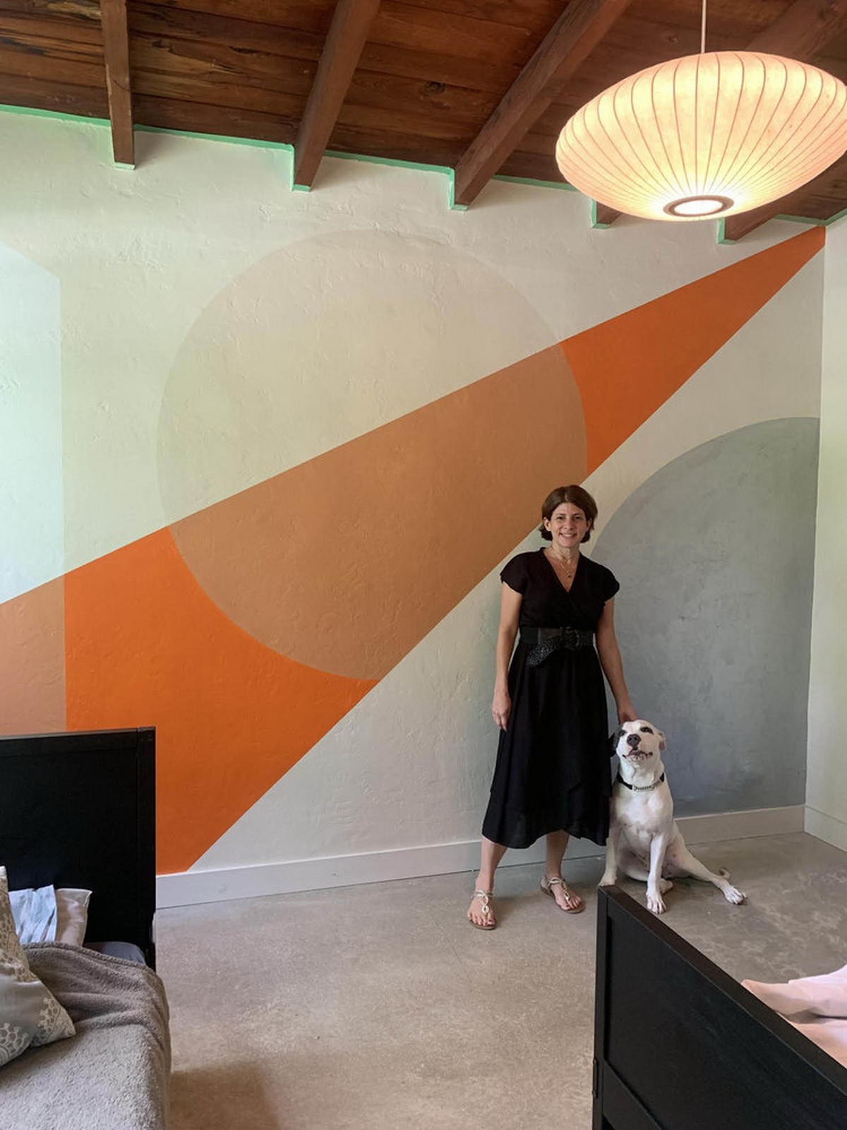 GEOMETRICA ABSTRACT VIVID COLORS MURAL IN A PENTHOUSE