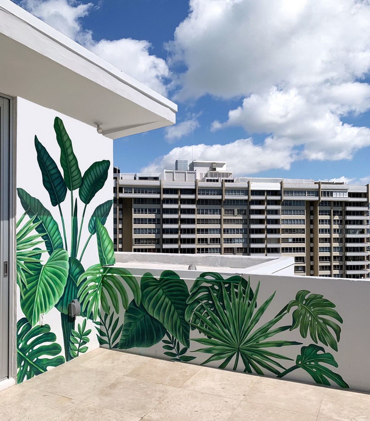 Floral Mural in the Balcony of Penthouse